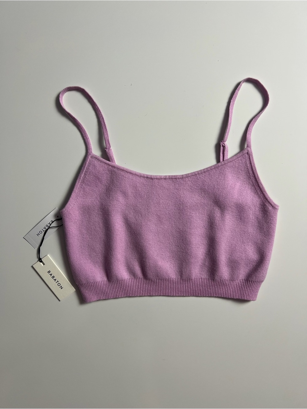 NWT Babaton Aritzia Soft Cropped Tank, Lilac/Pink, Size M
